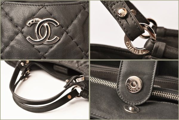 c 18 098 4 CHANEL Tote Bag Metallic Black