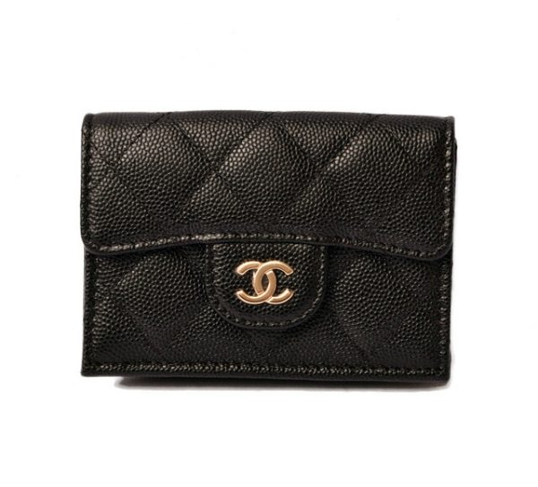 c 18 100 1 Chanel Round Wallet Lambskin Black