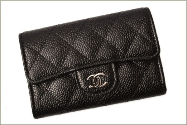 c 18 102 2 CHANEL Coin Case Caviar Black