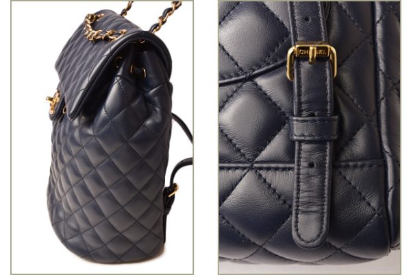 c 18 109 3 CHANEL Rucksack Lambskin Blue