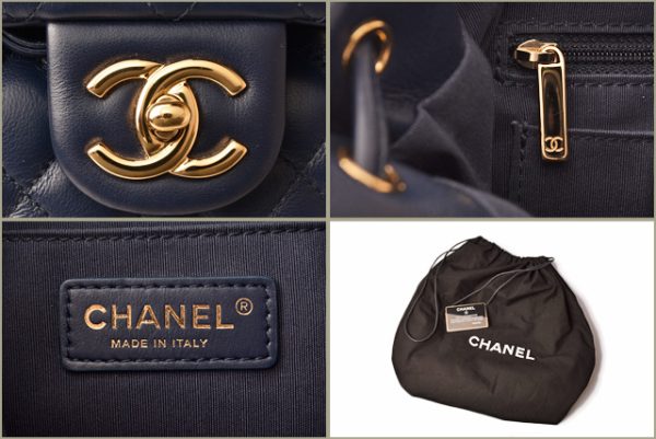 c 18 109 6 CHANEL Rucksack Lambskin Blue