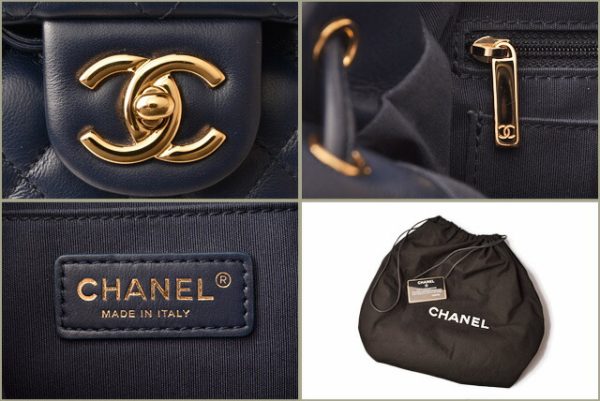 c 18 109 6 Chanel Pack Pack Rucksack Lambskin Chain Shoulder Blue