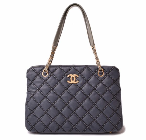 c 19 017 1 CHANEL Shoulder Bag Wild Stitch Blue