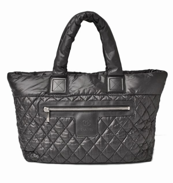 c 19 060 1 CHANEL Tote Bag Coco Cocoon Nylon Black