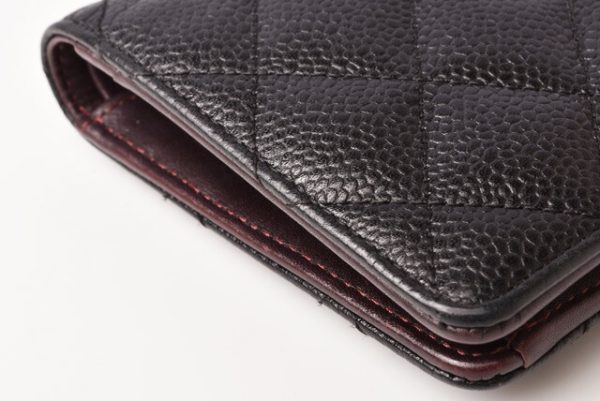 c 19 065 6 Chanel Long Wallet Timeless Matelasse Caviar Skin Black Bordeaux