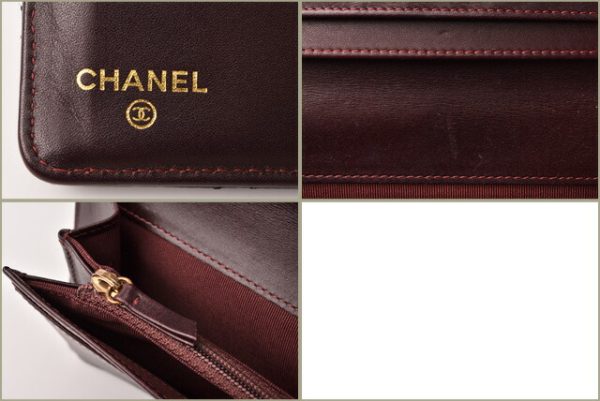 c 19 065 9 Chanel Long Wallet Timeless Matelasse Caviar Skin Black Bordeaux