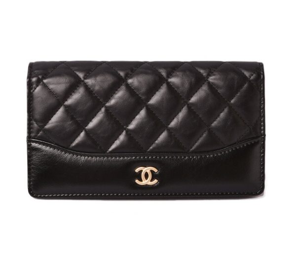 c 19 074 1 CHANEL Long Wallet Black