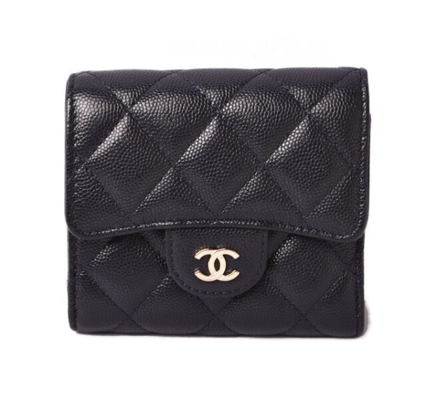 c 19 p0820 4 1 CHANEL Small Flap Wallet Caviar Blue