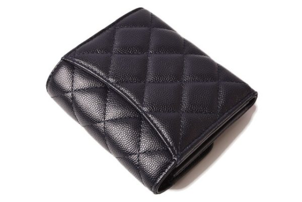 c 19 p0820 4 3 CHANEL Small Flap Wallet Caviar Blue