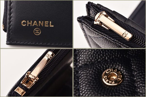 c 19 p0820 4 7 Chanel Mini Wallet Small Flap Wallet Caviar Skin Blue