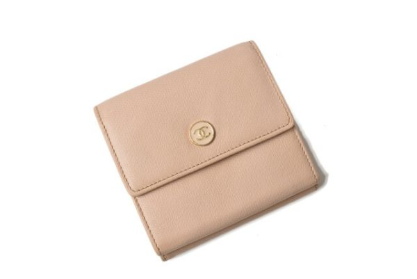 c 200915 10 2 CHANEL wallet double hook wallet Coco mark beige