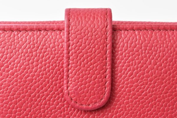 c 200915 9 7 Chanel Folding Wallet Bicolor Button Caviar Skin Rose Purple