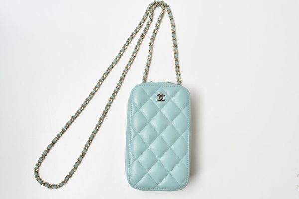 c 201020 3 2 CHANEL Phone Case Caviar Blue