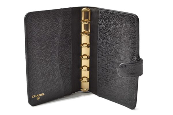 c m20 0210 2 2 Chanel Notebook Agenda PM Caviar Skin Black