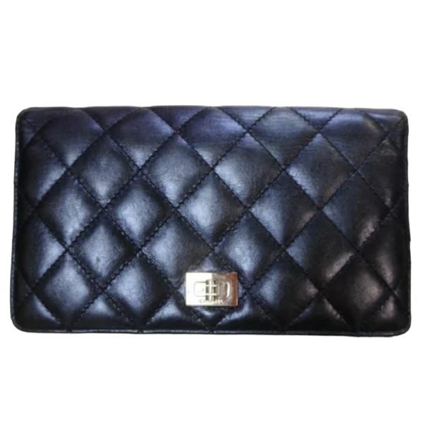 c1001932 CHANEL Wallet Zip Long Wallet Blue Coin Purse