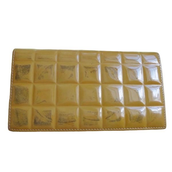 c1002105 CHANEL Long Wallet Enamel Wallet Yellow