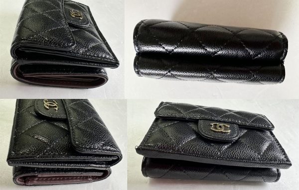 c16 3101 11 CHANEL Caviar Black Matelasse Mini Coin Mini Small Black Wallet