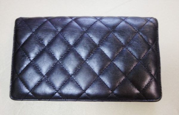 c16 3145 0003 CHANEL Wallet Zip Long Wallet Blue Coin Purse