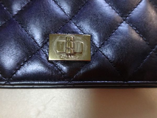 c16 3145 0005 CHANEL Wallet Zip Long Wallet Blue Coin Purse