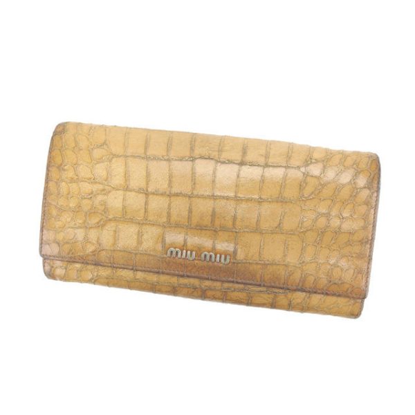 c1898 Miu Miu long wallet bi fbeige crocodile c1898