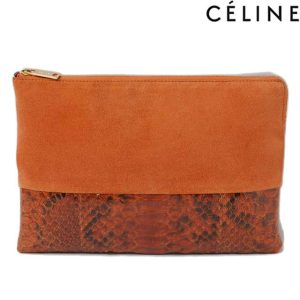 ce 082 15 1 Celine Shoulder Bag Leather Plain Brown