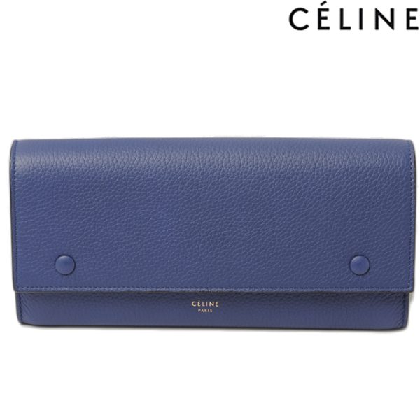 ce 100 15 1 CELINE Long Wallet Calfskin Indigo