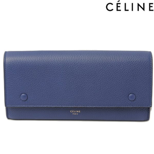 ce 100 15 1 Celine Long Wallet Type Calfskin Indigo