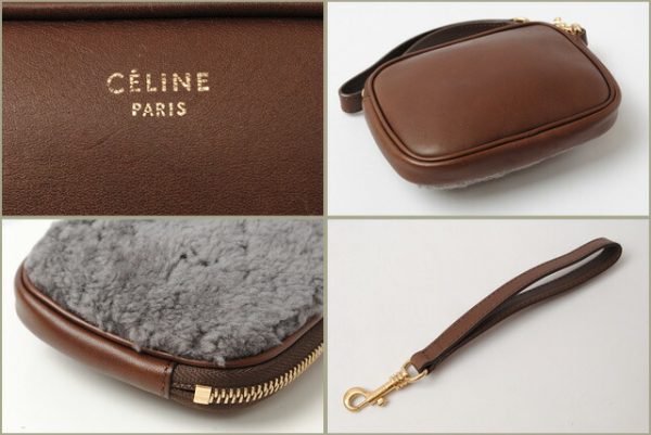 ce 16 024 2 Celine Pouch Fur Brown Black