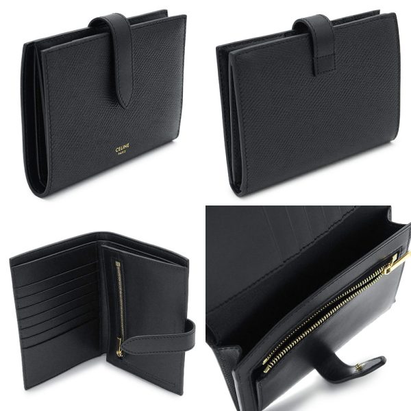 ce10b643bfp 2 CELINE Medium Strap Wallet Black