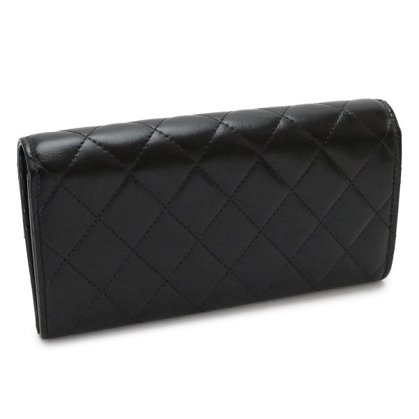 chanelap2556 3 CHANEL Long Wallet Flap Matelasse Quilted Black