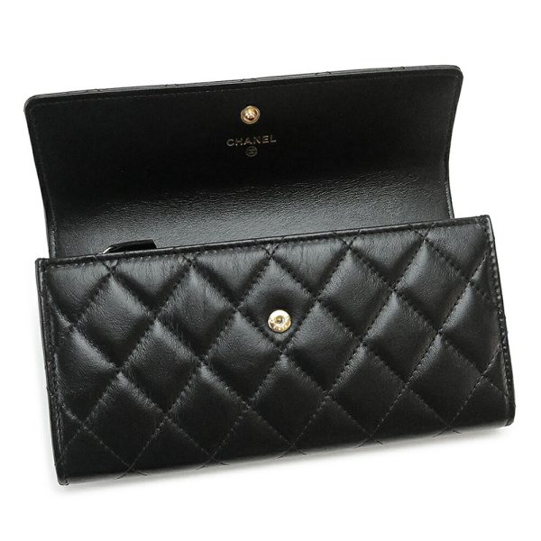 chanelap2556 4 CHANEL Quilted Long Wallet Black