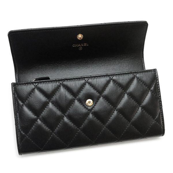 chanelap2556 4 CHANEL Long Wallet Flap Matelasse Quilted Black