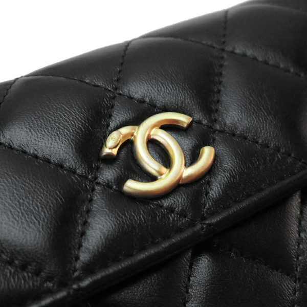 chanelap2556 6 CHANEL Quilted Long Wallet Black