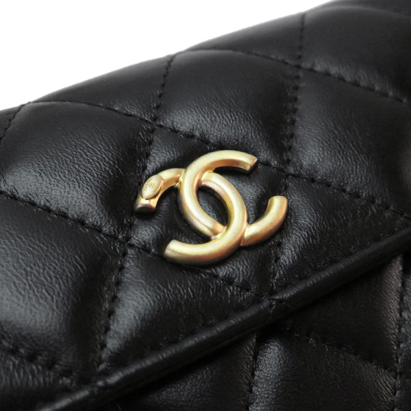 chanelap2556 6 CHANEL Long Wallet Flap Matelasse Quilted Black