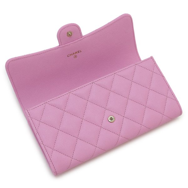 chanelclassicwa 3 CHANEL Quilted Long Wallet Pink