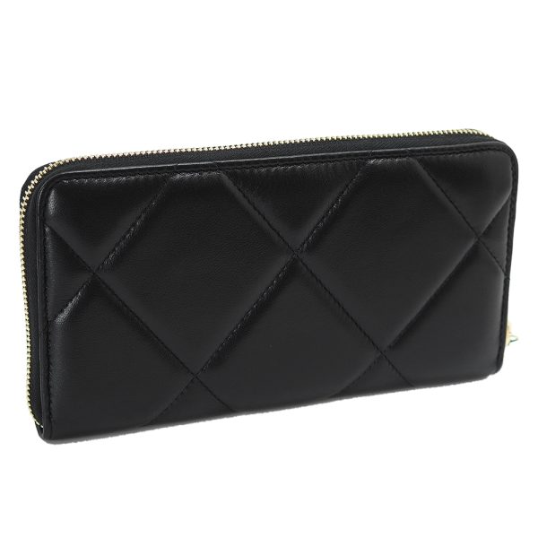 chanelzipwallet 2 CHANEL Long Wallet Matelasse Quilted Black