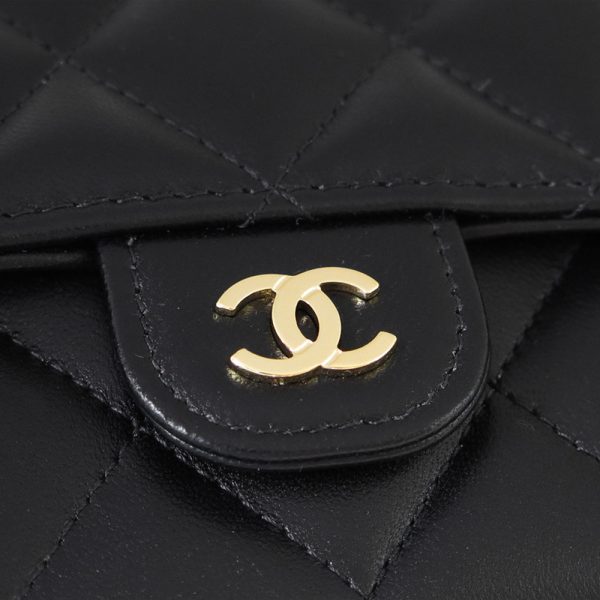 chap0241 5 CHANEL Long Wallet Flap Matelasse Quilted Black