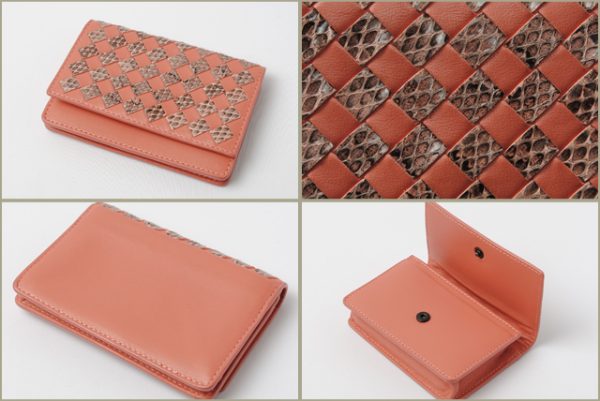 co bv 032 2 Bottega Veneta Card Case Intrecciato Salmon Pink