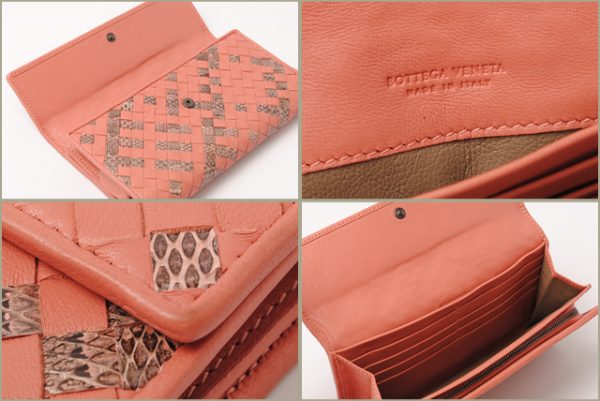 co bv 044 3 Bottega Veneta Long Wallet Intrecciato Ayers Pink