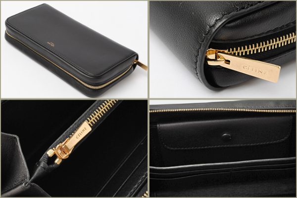 co ce 044 2 Celine Long Wallet Type Lambskin Black