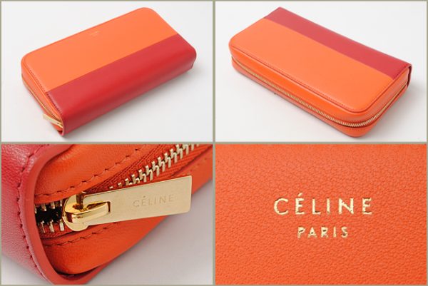 co ce 050 2 CELINE Long Wallet Lambskin Orange