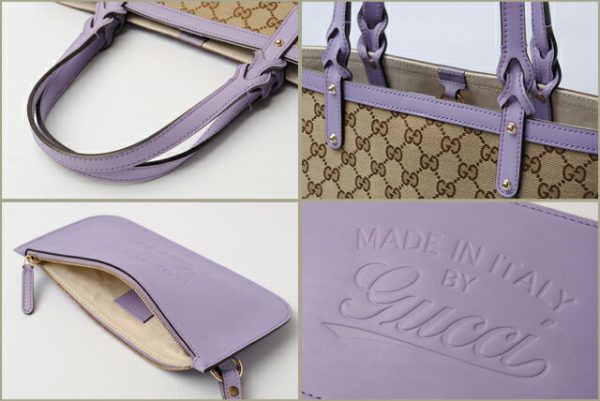 co g 003 2 Gucci Tote Bag GG Brown Beige Lavender