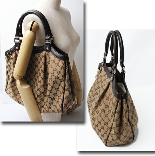 co g 004 4 Gucci Tote Bag GG Brown Beige