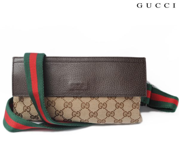 co g 063 1 Gucci Waist Pouch GG Brown Beige