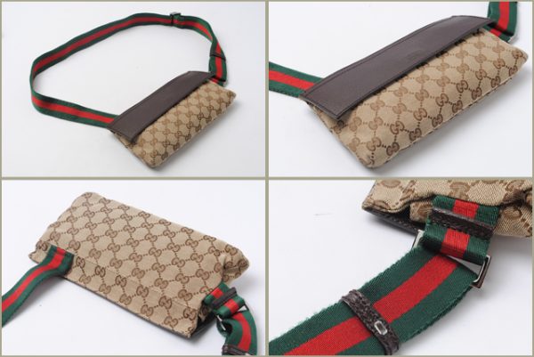 co g 063 2 Gucci Waist Pouch GG Brown Beige