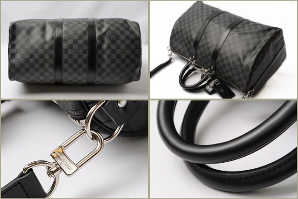 co l 0367 2 Louis Vuitton Keepall Bandouliere 45 Bag Damier Graphite Black