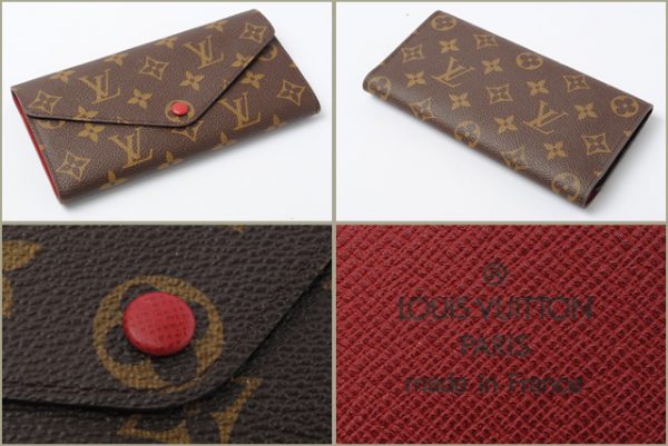 co l 0485 2 Louis Vuitton Portefeuille Josephine Wallet Monogram Red