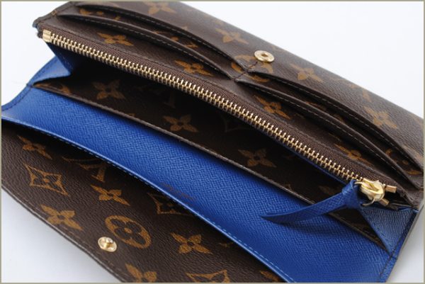 co l 102 5 Louis Vuitton Portefeuille Emily Wallet Monogram Blue