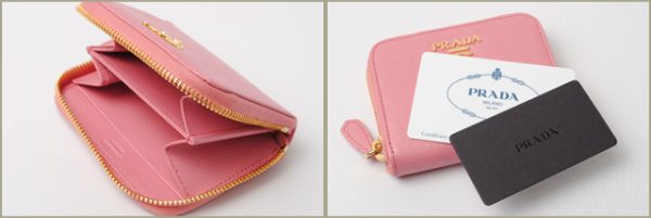 co p 008 3 Prada Coin Case Card Case Saffiano Metal Pink