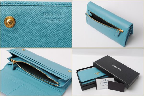 co p 012 2 3 Prada Long Wallet Saffiano Metal Bag Blue